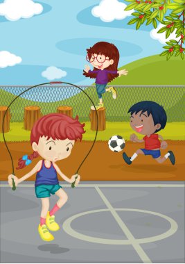 Kids on a Ground clipart