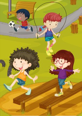 Kids on a Ground clipart