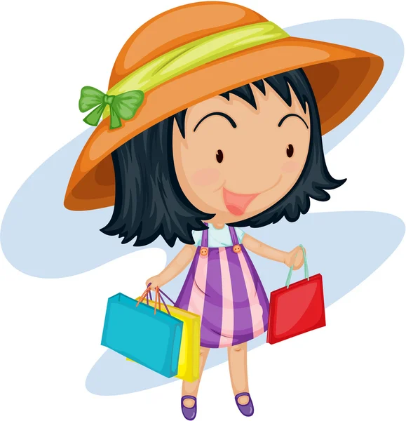 A girl with bags — Stock Vector