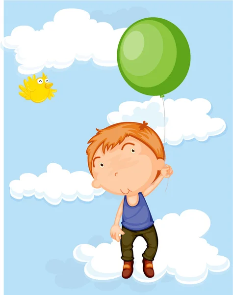 气球男孩 — 图库矢量图片