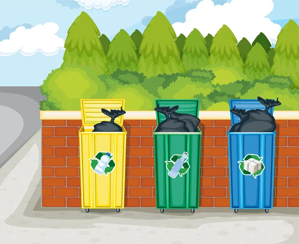 Bidoni della spazzatura — Vettoriale Stock