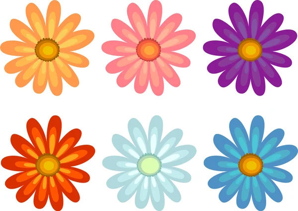 Farklı renklerde çiçekler — Stok Vektör