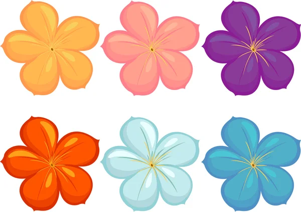 Bloemen van verschillende kleuren — Stockvector