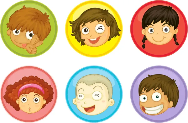 stock vector kids faces