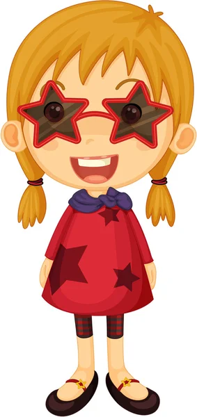 A Girl with Sun Glasses — Stock Vector