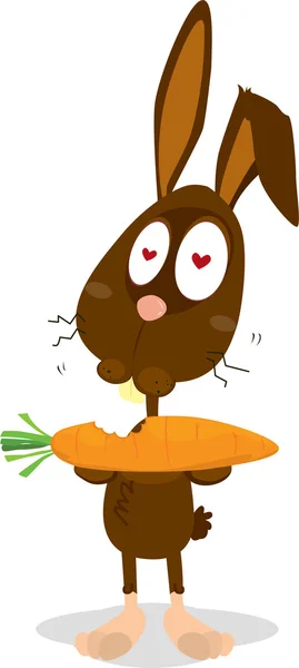 Un lapin mangeant de la carotte — Image vectorielle
