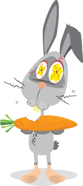 Um coelho comendo cenoura — Vetor de Stock