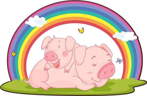 Två grisar — Stock vektor