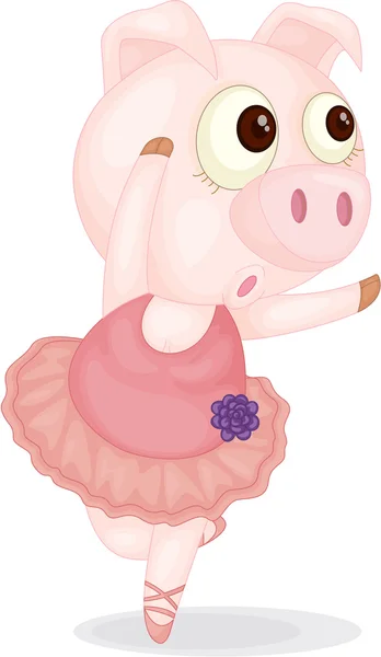A Dancing Pig — Stock Vector