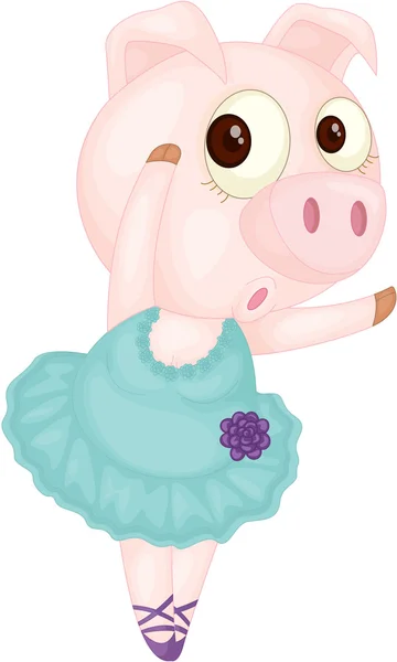 豚をダンス — ストックベクタ