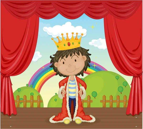A Boy with a Crown — Stock Vector