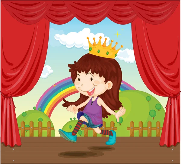 A Girl with Crown — Stock Vector