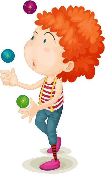 A boy playing with balls — Stock Vector