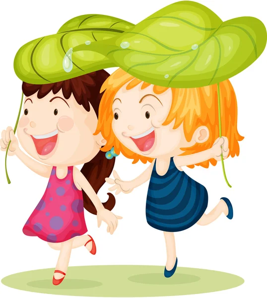 Two Girls — Stock Vector