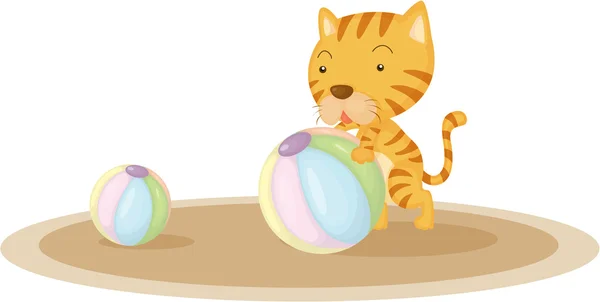 A Cub Playing With Ball — Stock Vector