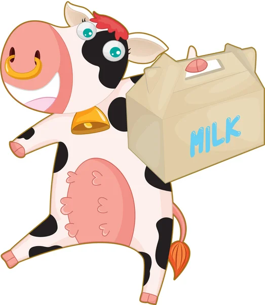 Bolsa de vaca y leche — Vector de stock
