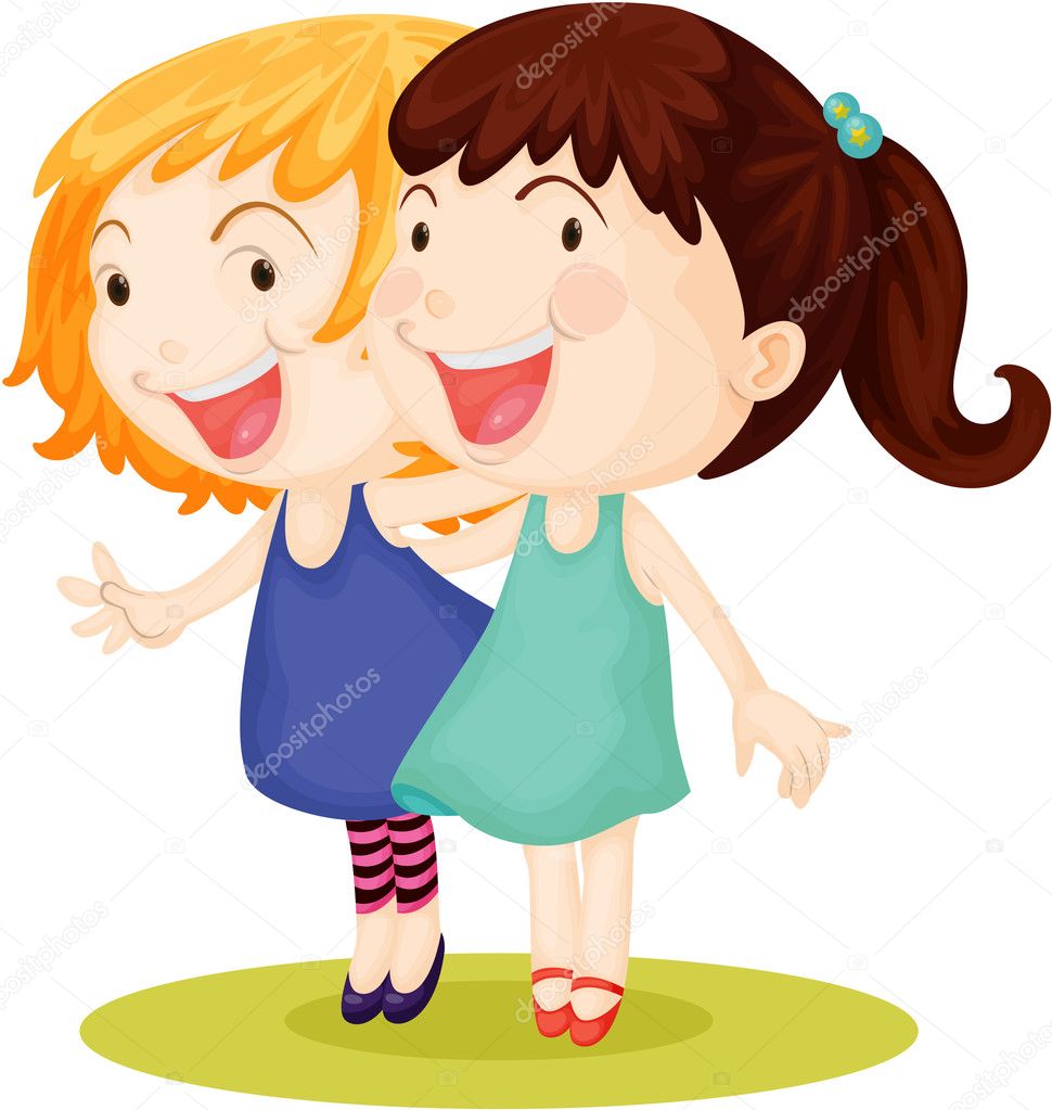 Two Girls Stock Illustration by ©interactimages #9961378