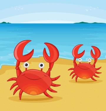 crabs on beach clipart