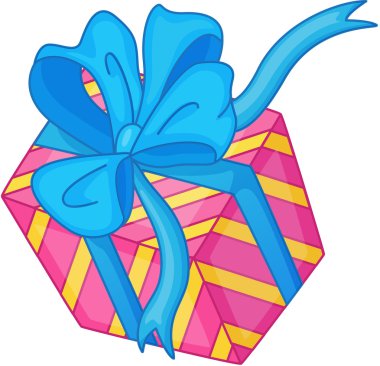 Clipart style cartoon of a gift clipart