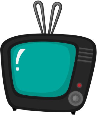 Clipart style cartoon of a tv clipart