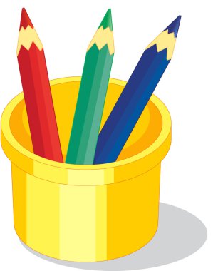 Clipart style cartoon of pencils clipart