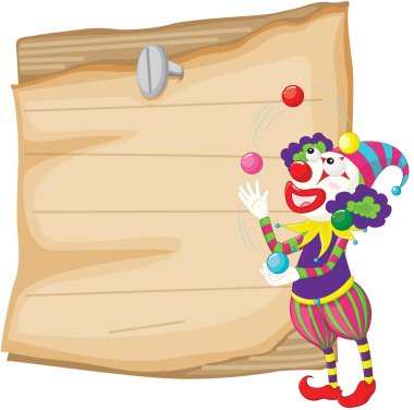 Clown and paper clipart