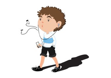 Illustration of boy on white clipart