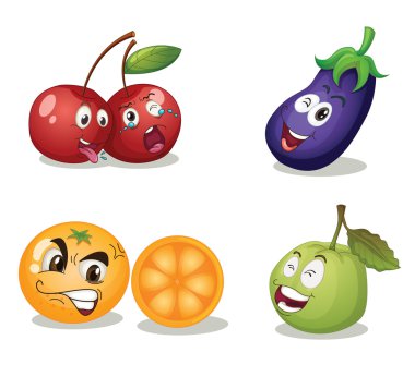 fruit faces clipart