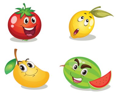 fruit faces clipart