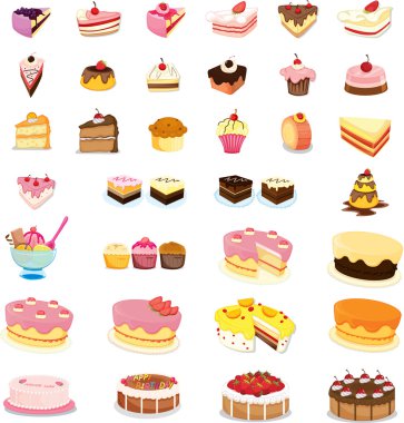mixed cakes and desserts