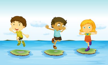 3 kids clipart