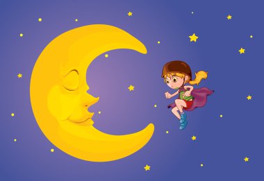 moon kid clipart