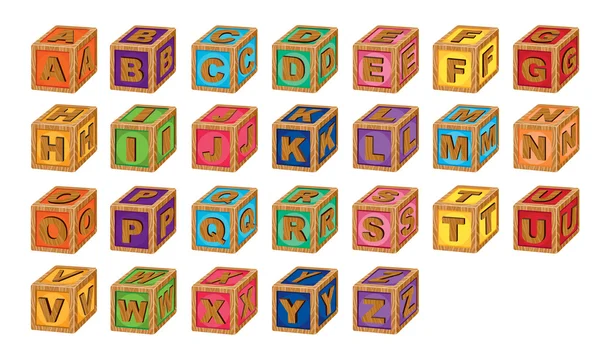 Cubos de alfabeto — Vetor de Stock