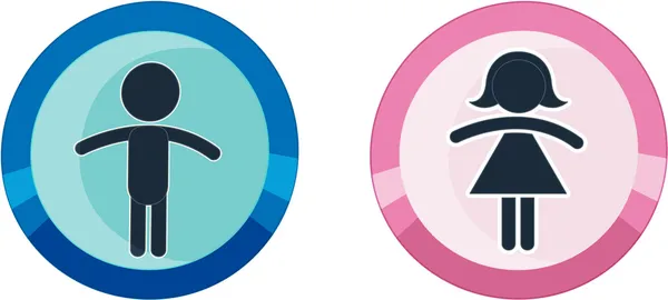 Imágenes: letreros de baños | Letrero de baño hombre y mujer — Vector