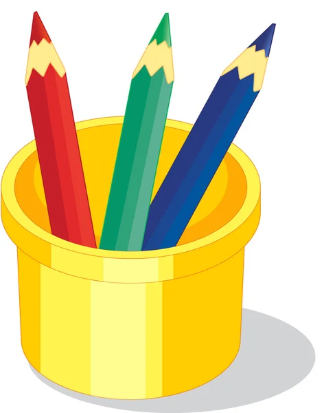 Clipart stijl cartoon van potloden — Stockvector