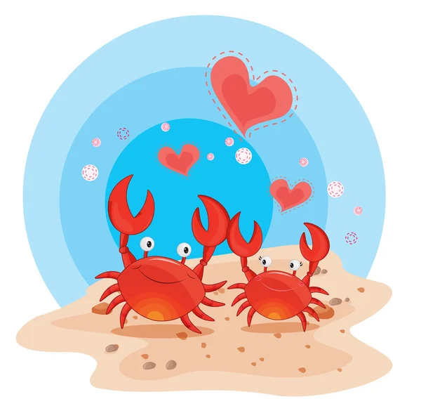Crabs on beach — Stock Vector