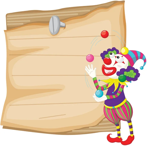 Clown and paper — Stock Vector