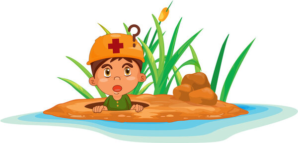 иллюстрация мальчика на острове
