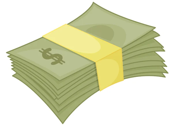 Clipart style cartoon of cash — Stock Vector