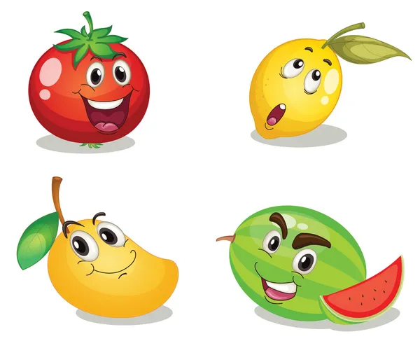 水果的面孔 — 图库矢量图片