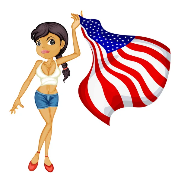 Femme américaine — Image vectorielle