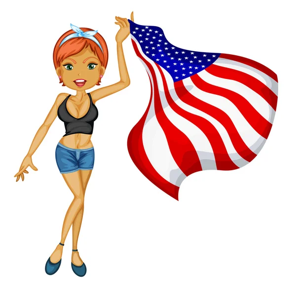 Femme américaine — Image vectorielle