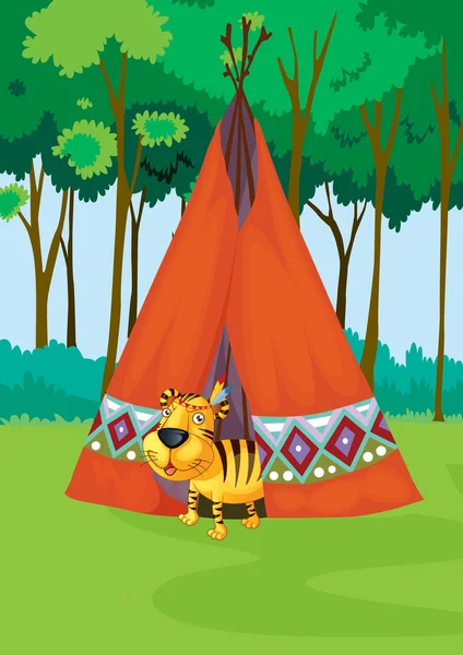 Tiger tent — Stock Vector