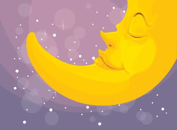 Lune endormie — Image vectorielle