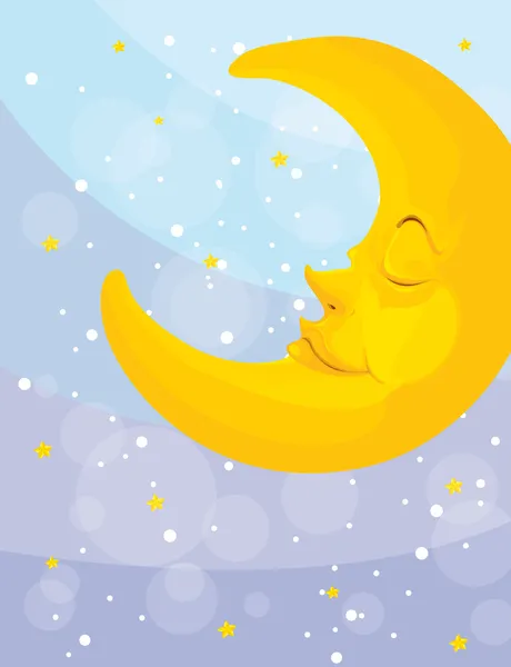 Luna dormiente — Vettoriale Stock