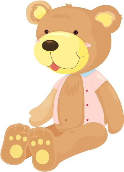 在白色的泰迪熊的插图 — 图库矢量图片