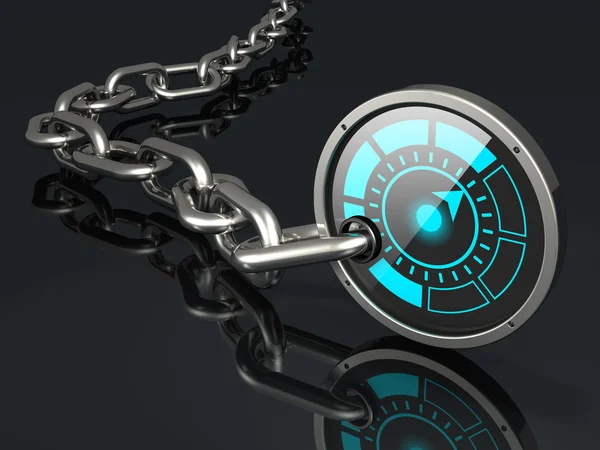Chain links en power meter — Stockfoto