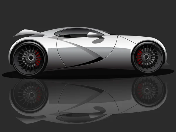 Illustration de voiture de sport blanche — Image vectorielle