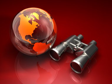 Globe and Binoculars clipart