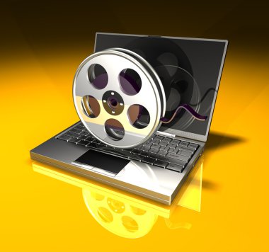 laptop ve film makarası
